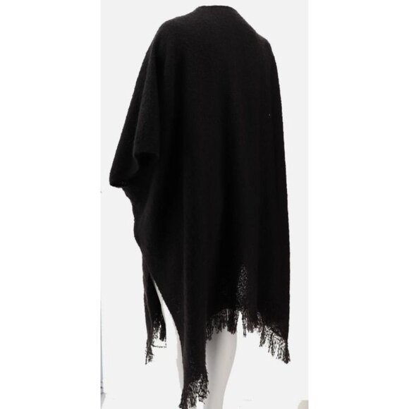 G Giuliana Black Label Duster-Length Cardigan Poncho 764-261 BLACK Missy OS - Picture 3 of 4